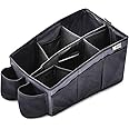 Hauck Organize Me Car Seat Organizer Back Seat with Belt Attachment and Carry Handle, Cup Holders and Foldable Pockets, Grey - Box Without Content