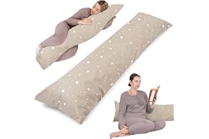 Totsy Baby Cuscino lungo per dormire sul fianco 145cm – supporto gravidanza ideale per il riposo notturno maternità e allattamento perfetto per letto e relax Oeko-Tex
