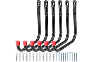 HEAVDACE Ganchos de almacenamiento de garaje, ganchos de pared resistentes de 17 cm para organizar herramientas de jardín, escalera, bicicleta