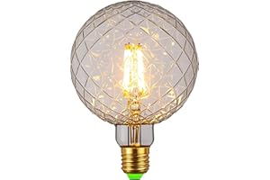 TIANFAN Żarówki LED w stylu vintage, 4 W, 2700 K, ciepła biel, kryształowa żarówka LED, 220/240 V, śruba Edisona, gwint E27, kryształowa, specjalna dekoracyjna żarówka φ125 mm (przezroczysta)