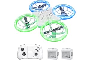 ‎TOMZON TOMZON Mini Drohne für Kinder, Blauen und Grünen LED Lichter, RC Quadcopter mit 2 Akkus, Kopflos Modus, Werfen Go/3D-Flip/Rotation/Kreisflug für Anfänger Kids