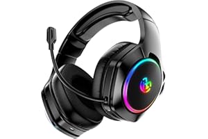 Tatybo Wireless Gaming Headsets for Ps5 Ps4 PC, 2.4GHz USB & Type-C Gaming Headphones, 40H+ Hrs & 7.1 Surround Sound with Noise Canceling Microphone for Switch Phone