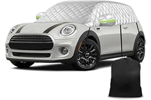 TIVEKEO Halbe Autoabdeckung Ersatz für Mini Cooper 3 Door 2000-2024, Passgenaue Softtop-Dachschutz-Autoabdeckung Wasserdicht, Verdickte Halbe Garage für jedes Wetter, Anti-Hagel und Anti-Schnee