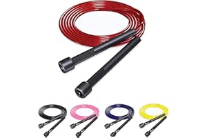YSCARE Corde à sauter réglable Corde de vitesse Corde Crossfit pour l'exercice d'entraînement de boxe Fitness pour hommes et femmes enfants Jeu Scolaire activité de Plein air 9ft