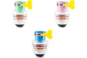 LIXIONGBAO 3 Stück Aktivkohle Wasserfilter Wasserhahn, Hochwertiges Wasserhahn Filter für Trinkwasser, Filter Wasser Aufsatz für Küche Water Kalkfilter Tap (6-Schicht Filtration)