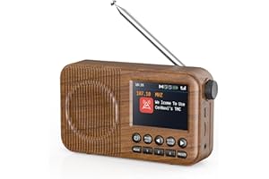 Arafuna Radio Portatile, Radio DAB Con Schermo LCD Da 2,4”, Radio Portatile Bluetooth, Radio FM Con Doppia Sveglia, 60 Stazioni Preimpostate, Connessione MicroSD/TF/AUX, Timer Sonno, Ricaricabile