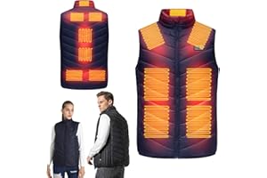 Mrrihand Ogrzewana kamizelka dla mężczyzn i kobiet, z 9/13/17 strefami ogrzewania, 3 poziomy temperatury, kamizelka grzewcza ładowana przez USB, do użytku na zewnątrz, kurtka grzewcza do wędrówek,