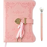 OKUYAN Heart Shaped Lock Diary Secret Diary with Lock Pu Leather ...