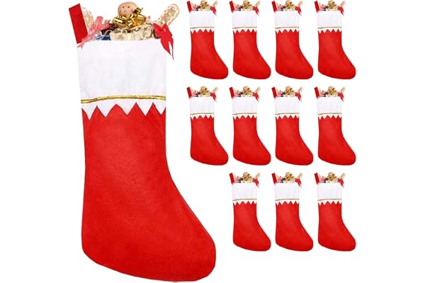 Obelunrp Julstrumpor 12 st 36 cm gör-det-själv hängande traditionella julstrumpor för familj kort plysch dekorativ väska för godis leksak semester dekor