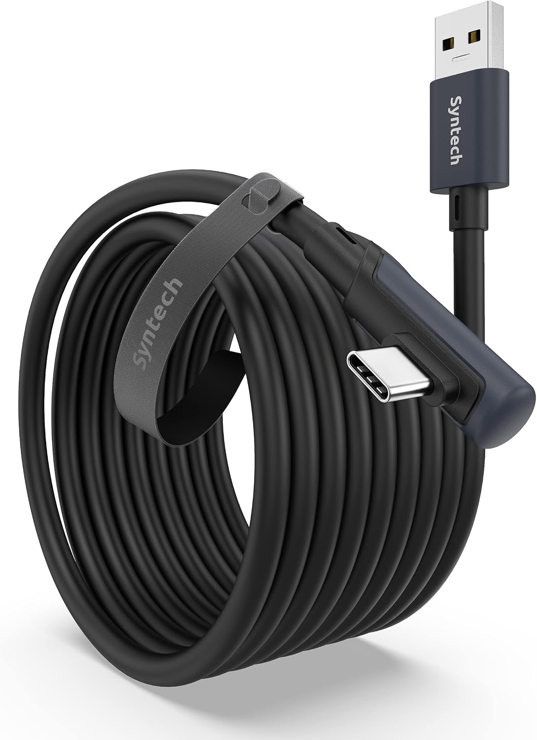 Syntech Cable Link de 5 Metros Compatible con Quest 3/2/Pro y Pico4/Pro Accesorios y PC/Steam VR, Transferencia de Datos de Alta Velocidad, Cable Link USB 3.0 a USB C para Auriculares VR, Negro
