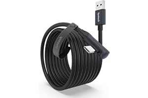 Syntech Cable Link de 5 Metros Compatible con Quest 3/2/Pro y Pico4/Pro Accesorios y PC/Steam VR, Transferencia de Datos de Alta Velocidad, Cable Link USB 3.0 a USB C para Auriculares VR, Negro