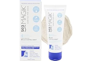 Sea Magik - Face Scrub Exfoliator, Soothing and Replenishing, Infused with Hydrating Dead Sea Salt and Salicylic Acid, Moisturising, Suitable for All Skin Types, Vegan, Cruelty Free (75ml)