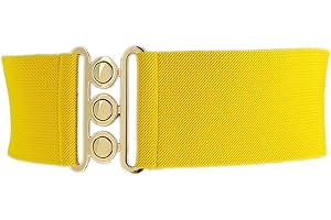 FASHIONGEN - Ceinture femme élastique, ceinture large à boucle 3 boutons, style vintage, GLORIA Fabriqué en France