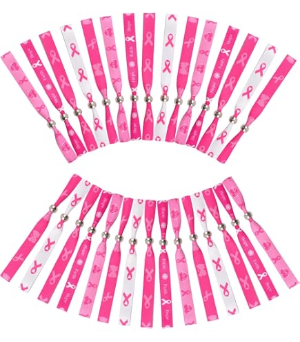48 Bracelets Silicone Octobre Rose - Sensibilisation Cancer Du Sein, Messages D’espoir, Taille Unique - 11