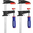 WORKPRO 150mm Bar Clamps Set, 2-Pack Heavy Duty F Clamps, Quick-Release Woodworking Clamps, Ideal for Woodworker Metalworker, Carpenters Hobbyist