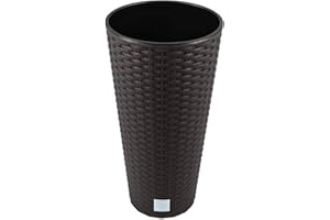 PROSPERPLAST Maceta Rato de 8 litros con inserto 20 x 20 x 38 cm en color ocre oscuro