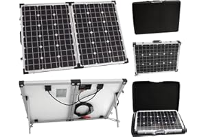 100W 12V Photonic Universe Portable Folding Solar Charging kit with Protective case and 5m Cable for a Motorhome, Caravan, Campervan, Camping, car, Van, Boat, Yacht or Any Other 12V System