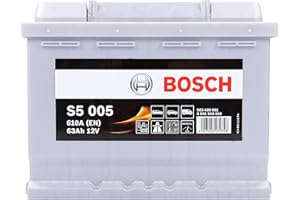 Bosch S5005 Batería de coche 63A/h 610A tecnología de plomo-ácido para vehículos sin sistema Start y Stop
