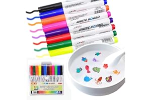 FQDVM Magical Water Painting Pen, Doodle Water Floating Pen, Whiteboard Marker Pen, A Watercolor Pen That Can Float in Water after Painting, Drawing Water Kit Set Toys Gift for Kids 3-12 Year (12 color)