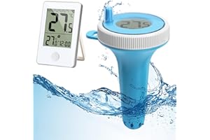 Aaiwtd Pool thermometer funk,IP67 Wasserdicht poolthermometer schwimmend mit Indoor Temperatur Monitor,Wireless Digital Pool Thermometer für 100m Reichweite für Schwimmbäder Aquarium Badewannen Teich