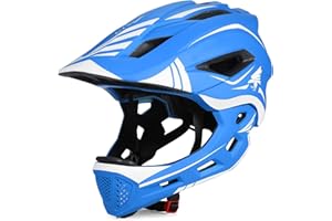 Kavolet Fahrradhelm Kinder, Kinderhelm Integriert Kinder Fullface Helm mit Abnehmbarem Kinnschutz, Downhill Helm für Radfahren, Skateboarden, Rollschuhlaufen, Roller (Unisex 52-58cm)