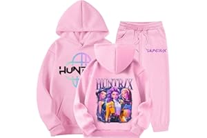 AYOrpeg Unisex Hoodie Jogginghose 2-teiliges Set für Mädchen mit Jungen Bequeme KKPop Huntr/x Anime Drucken Langarm Lässige Jogginganzug Trainingsanzug
