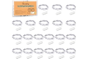 Vacoulery Micro Led String Lights Battery Powered, 20pack Fairy Lights 1M 10 LED Silver Coated Copper Wire Lights for Holiday Party Wedding Centerpiece Bottle Christmas Decorations(Cold White)