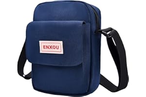 ENXOU Waterproof One Shoulder Bag Messenger Bag Side Bag Crossbody Bag for Working Shopping School Fishing Camping Hiking for Men Women Boys Girls Teenager Navyblue