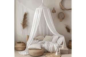 Ginkago Ciel de Lit pour Bébé Enfants Moustiquaire Lit Bebe Ciel de Lit Bebe pour Fenêtre Tente de Lit Décoration Chambre d'enfant Fille Baldaquin Idéal pour Le Jeu et la Lecture