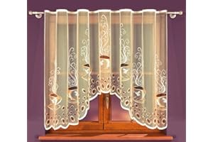 MforStyle Kitchen Net Curtain Jardiniere Coffee SLOT TOP [Cream]