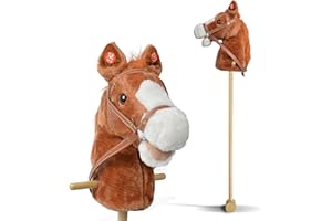 Pink Papaya Steckenpferd, Mr. Cholcolate, braunes Steckenpferd aus Plüsch mit brauner Mähne und Soundeffekten