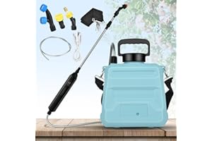 Vothen Battery Powered Sprayer 1.3 Gallon 5L,Electric Sprayer with 3 Mist Nozzles, USB Rechargeable Handle and Retractable Wand, Strap