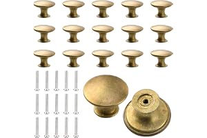 30 stycken 15 antika gyllene skåpdörrknoppar vintage runda lådhandtag