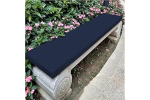KYMMPL Coussin de banc imperméable pour extérieur, éponge haute densité, 5 cm d'épaisseur, facile à nettoyer pour jardin, pelouse, balcon ou canapé (bleu marine, 80 x 30 x 5 cm)