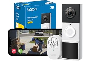 Tapo D210, trådlös videoklocka, 3MP batteridriven ringklocka, 160 graders ultrabred vy, färgmörkerseende, AI-detektion, väderbeständig IP65