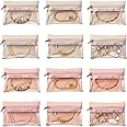 JSTHHTT 12 Pcs Jewellery Box for Women, Small Travel Jewellery Organiser Storage Case, Travel Jewellery Pouch, Clear Travel Jeweellery Bag, for Travel Business Trip