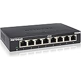 NETGEAR GS308 Switch 8 Port Gigabit Ethernet LAN Switch (Plug-and-Play Netzwerk Switch, LAN Verteiler, Hub energieffizient, l