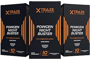 Garcinia Cambogia, Zitronenmelisse, Zichorie, Johannisbrotfrucht, Vitamin C, Vitamin B6 und Cholin | Thermogenisch und Ballaststoffreich | 30 Beutel für 30 Tage | XTRAZE Powgen Night Buster