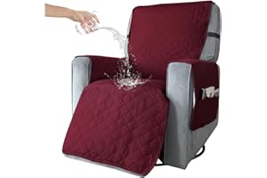BXFUL Funda de Sillón Relax de una Plaza Funda Cubre Sofá Relax Protector para Sofás Cubierta con Bolsillo Lateral, Elástica Completo Protector para Sillón Reclinable (S,Vino Tinto)
