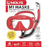 MOLYS M1 PROFESYONEL DALIŞ MASKESİ + PRO FULL DRY TAM KURU ŞNORKEL + FREE DOM ANTI FOG BUĞU &Ouml;NLEYİCİ FİLM