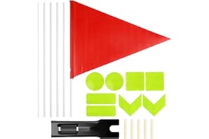 RISF Drapeau Vélo 180cm, Drapeau Vélo Réglable, Jaune Fluo Drapeau Vélo Enfants, Drapeau De Sécurité Vélo, Drapeau Vélo Enfants Avec Réflecteur Pour Garçons Filles Cyclistes