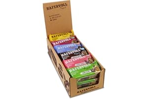 ‎HAFERVOLL HAFERVOLL Classic-Mixbox, 6 Verschiedene Sorten, Je Sorte 3 Flapjacks - 18 X 65g Müsliriegel - Mit Honig Ohne Zusatz Von Zucker, Handmade, Im Ofen Gebacken