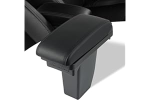 XUKEY Accoudoir double couche en cuir noir pour console centrale 2008