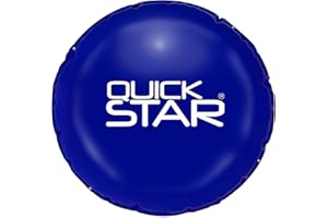 QUICK STAR Coussin de piscine rond - Diamètre : 300 cm - Bleu - 4 cordes et valve de sécurité - 2 kits de réparation - PVC 0,44 mm - Coussin de piscine d'hiver avec double couture - Coussin d'air