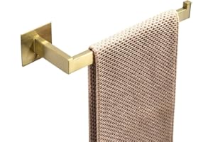 WOMAO Diseño Abierto Adhesivo toallero sin perforar toallero toallero Corto, construcción de Acero Inoxidable Cepillado Acabado Dorado
