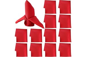GmeDhc 12 servilletas de tela rojas, 48 x 48 cm, servilletas de tela, para hotel, almuerzo, restaurante, Navidad, bodas, eventos y fiestas