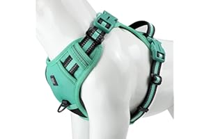 RUOXZZSU Harnais Chien, Harnais Anti Traction pour Chien, Réfléchissant, avec Poignée Rembourrée Contrôl, 2 Anneaux Métal, Harnais pour Petit Moyen et Grand Chien