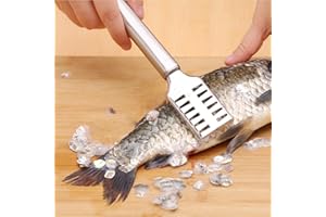 AQXREIGHT Premium-Fischschupper aus Edelstahl, Erosionsbeständiger Entkalker mit Hoher Schärfe Zum Schnellen Entschuppen, Schaben und Reinigen von Fischen, Bequemer Griff, Einfache