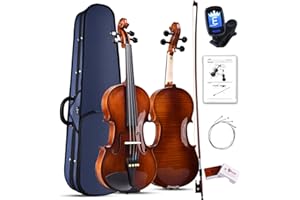 AILEEN MUSIC Aileen Violin 4/4 Erwachsene, Geige Anfänger Glänzendes antikes Erscheinungsbild