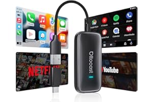 2026 Aktualisierte OTTOCAST Play2Video Ultra Wireless CarPlay & Android Auto Adapter, AI Multimedia Box mit integriertem Streaming, WiFi 6, BT 5.4, 4GB+32GB für Fahrzeuge mit kabelgebundenem CarPlay